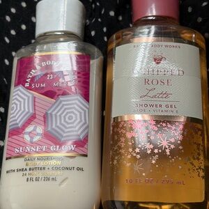 Bath & Body Works Sunset Glow Lotion & Whipped Rose Latte Gel new, and sealed